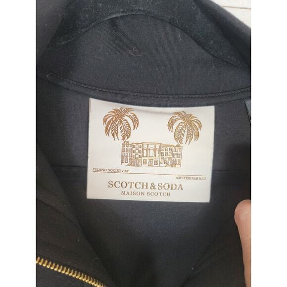 SCOTCH & SODA MAISON SCOTCH 1/4 ZIP SWEATSHIRT DRESS IN BLACK, SZ LARGE - Picture 8 of 16